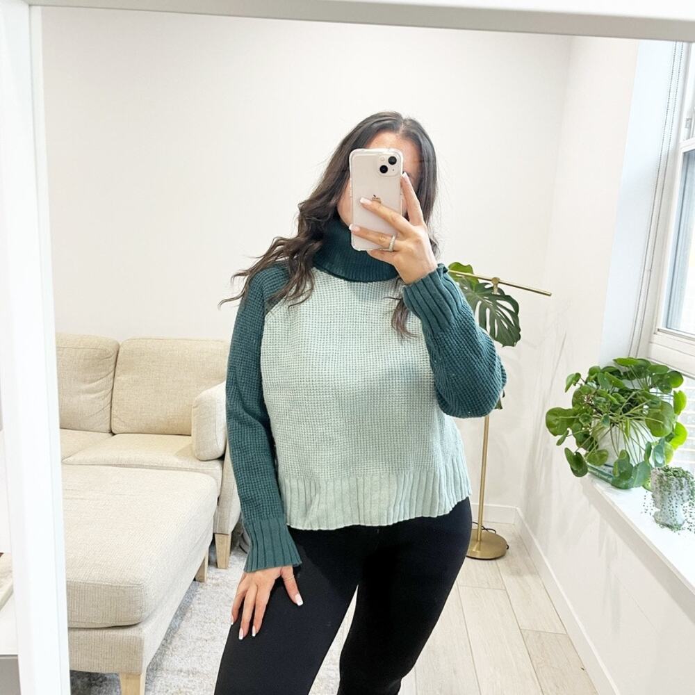 Madewell Green Knit Turtleneck Sweater Size Large